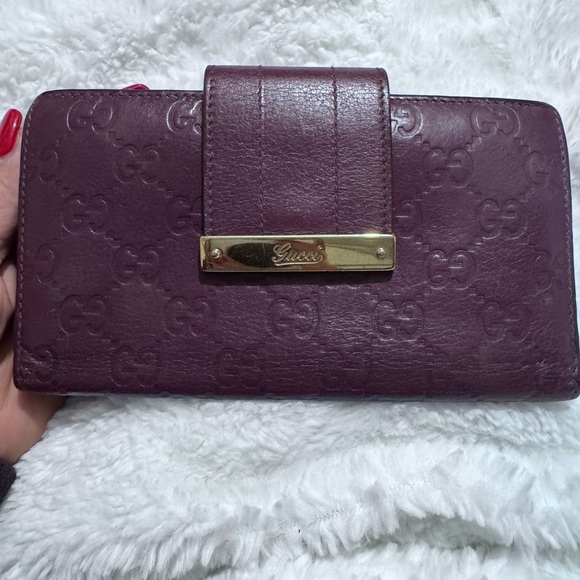 Gucci Purple Leather Wallet - Picture 1 of 9